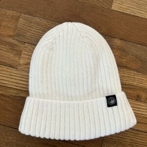 Canada Goose White Knit Beanie
